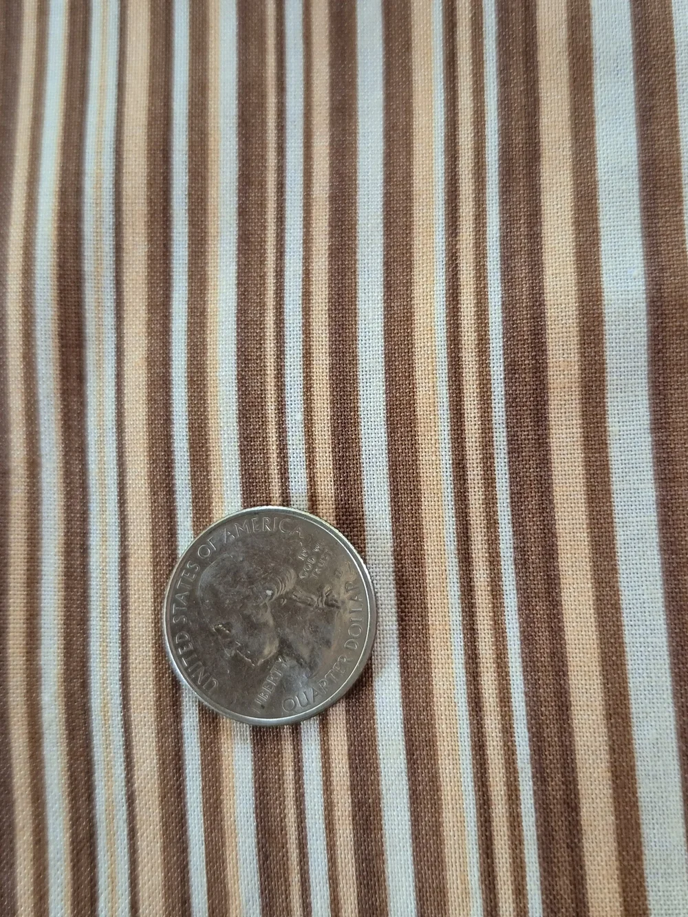 Stripes Shades of Brown Cotton Fabric 2 1/4 Yards Brother Sister Design Quilting